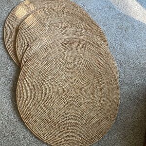 4 Woven Straw placemat chargers
